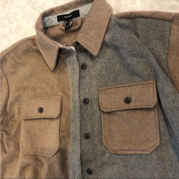 Colorblock Neutral Shacket NWT - Picture 6 of 11